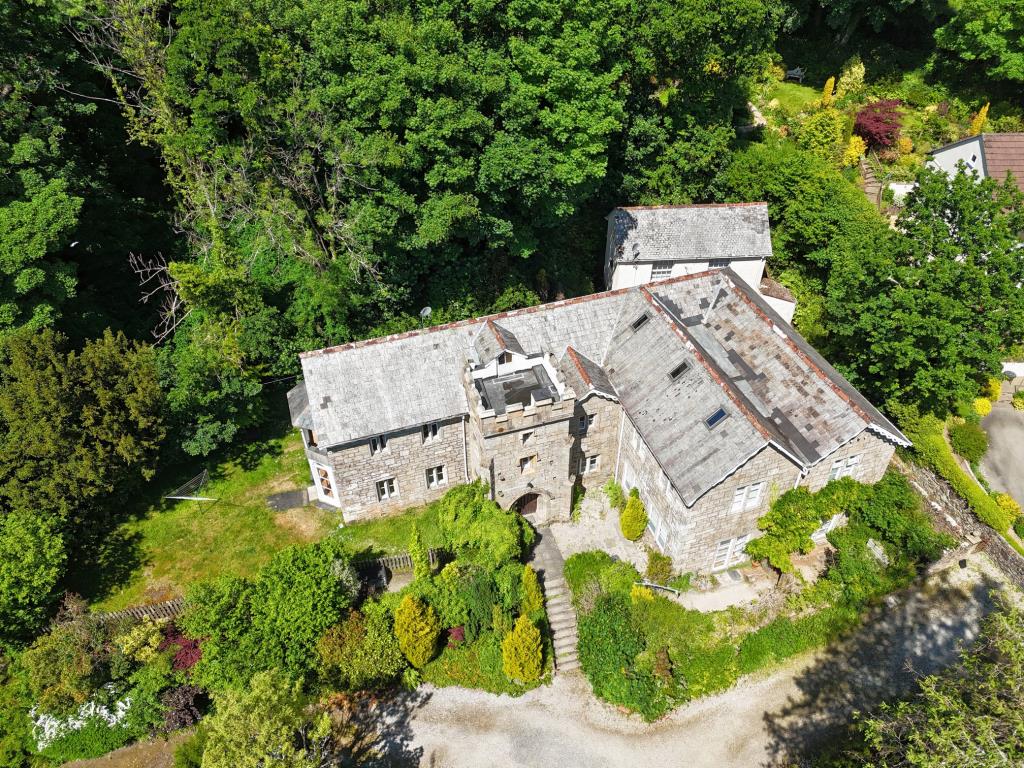 Lot: 67 - DETACHED PERIOD HOUSE WITH SEPARATE DETACHED COTTAGE ON LARGE PLOT - Drone picture of the property